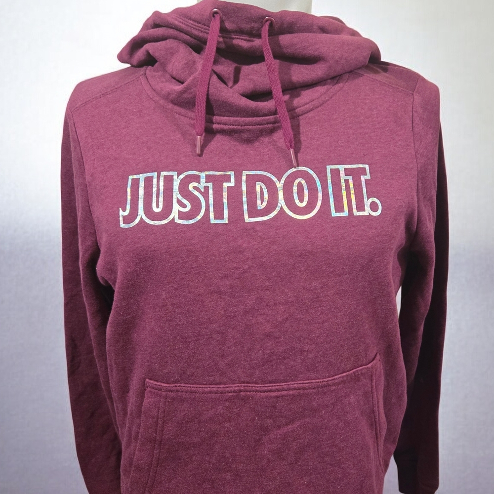 Nike Maroon Hoodie with Iconic Text - Picture 3 of 7